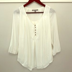 Boho off white romantic flowy blouse